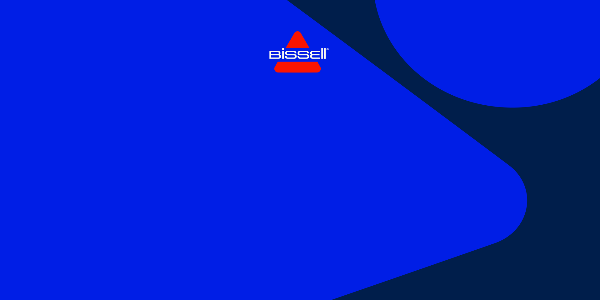 Bissell logo on a blue and black background